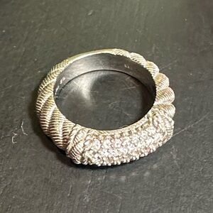 Judith Ripka Ring silver band 925 CZ size 5